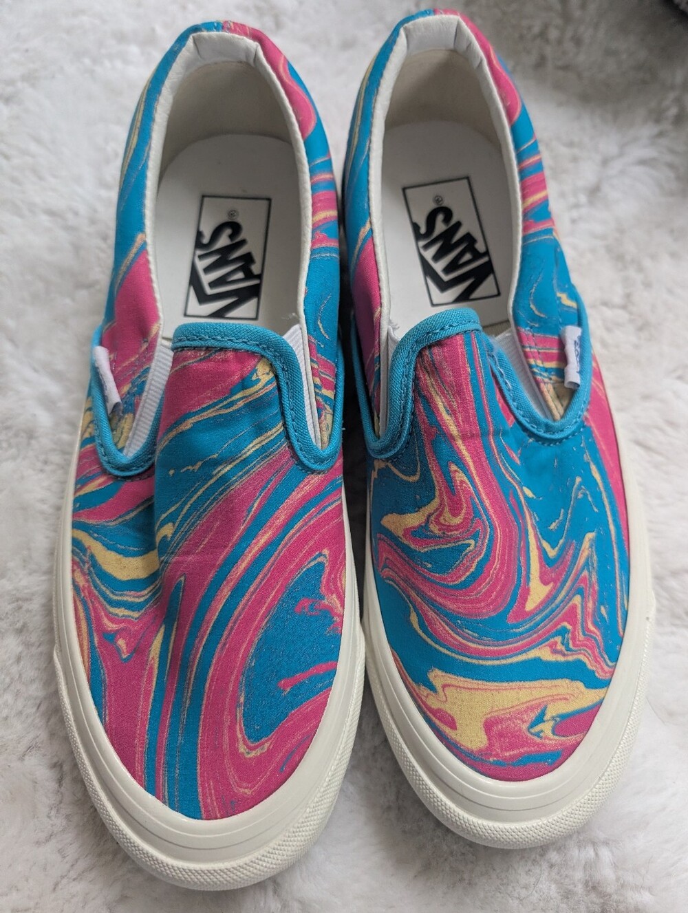 Vans Slip-On - Turquoise, Pink & Yellow Swirl New